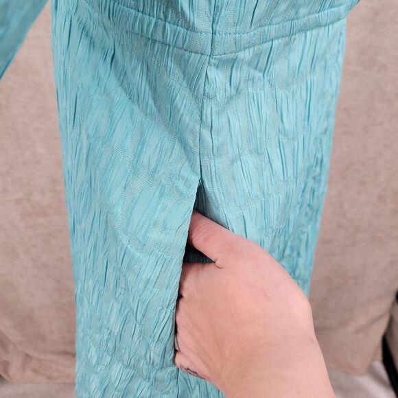 Ethyl Swing Jacket Spring Coat Blue Fit and Flare Pleated 3/4 Sleeves Women's S - Picture 6 of 11